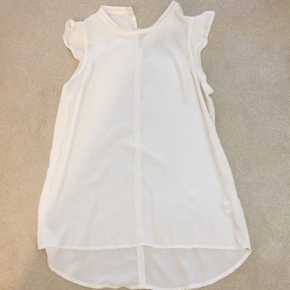 Cream cap sleeve blouse